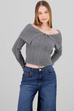 Cardigan hombros caidos sueter