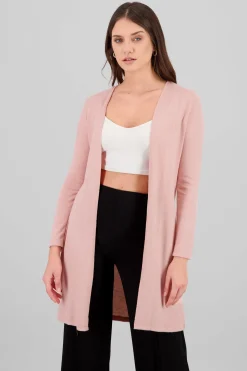 Cardigan largo manga larga tacto suave