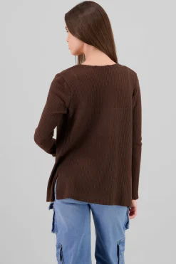 Cardigan largo tejido de punto