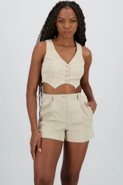 Chaleco corto con textura