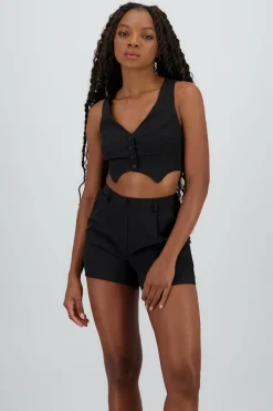 Chaleco corto con textura