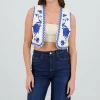 Chaleco crop detalle bordado