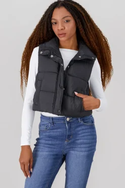 Chaleco crop puffer monocolor