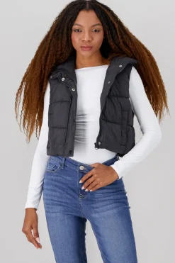 Chaleco crop puffer monocolor
