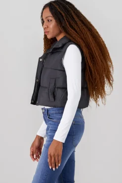 Chaleco crop puffer monocolor