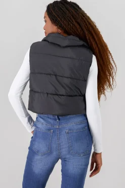 Chaleco crop puffer monocolor