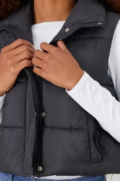 Chaleco crop puffer monocolor