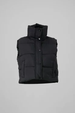 Chaleco crop puffer monocolor