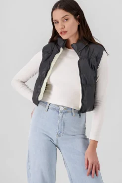 Chaleco efecto piel forrado peluche