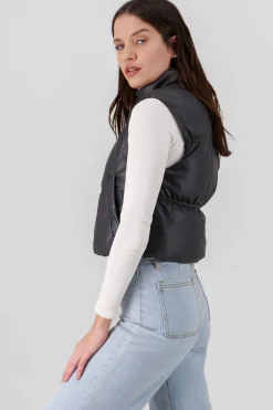 Chaleco efecto piel forrado peluche