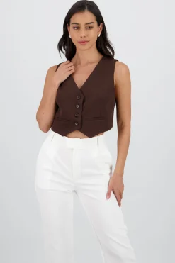 Chaleco escote V Con Botones