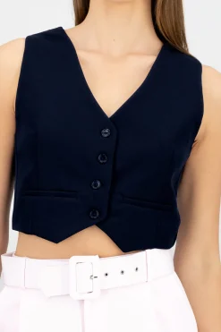 Chaleco escote V Con Botones