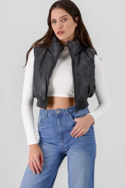 Chaleco PU capitonado con borrego