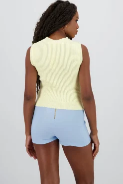 Chaleco tejido acanalado botones