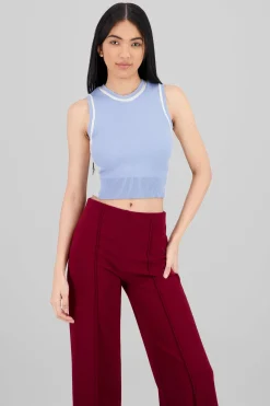 Chaleco tejido detalle contraste