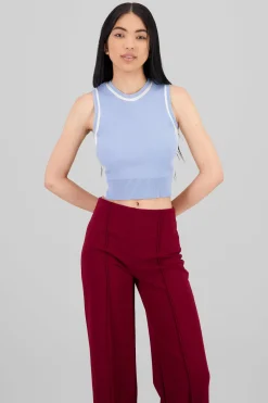 Chaleco tejido detalle contraste