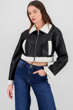 Chamarra aviador con borrego