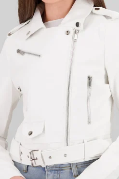 Chamarra Biker Efecto Piel Cierre