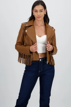 Chamarra Biker Fringe Brillos