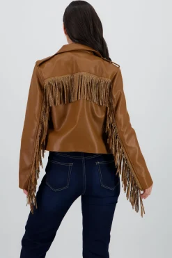 Chamarra Biker Fringe Brillos
