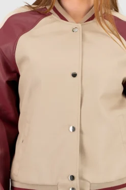 Chamarra bomber efecto piel