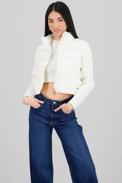 Chamarra capitonada crop