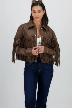 Chamarra Fringe Brillos