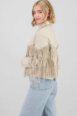 Chamarra Fringe Brillos