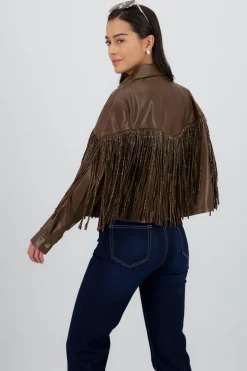 Chamarra Fringe Brillos