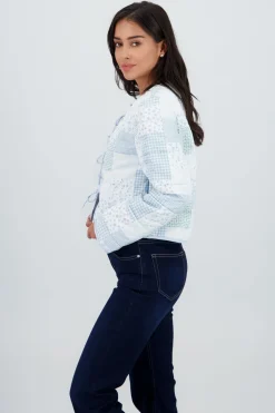 Chamarra ligera con parches y detalle de moños