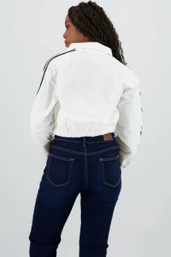 Chamarra nylon lineas costados