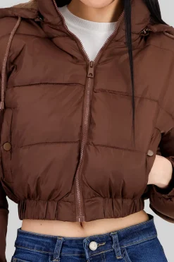 Chamarra puffer gorro