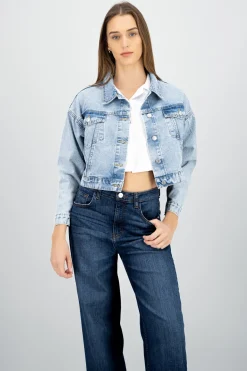 Chamarra trucker crop