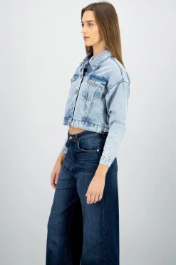 Chamarra trucker crop