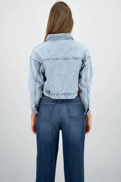 Chamarra trucker crop