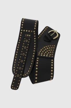 Cinturon ancho cruado studs