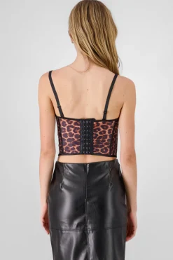 Corset animal print detalle varillas contraste