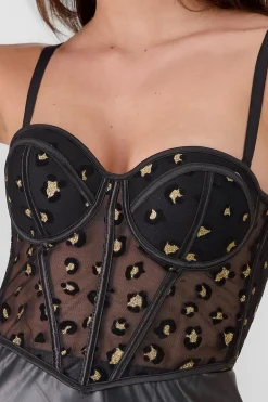 Corset mesh animal print