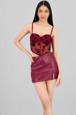 Corset mesh flock detalle plisado copas