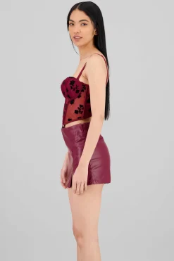 Corset mesh flock detalle plisado copas