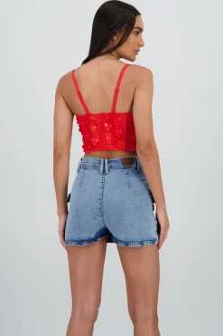 Corset varillas detalle flores