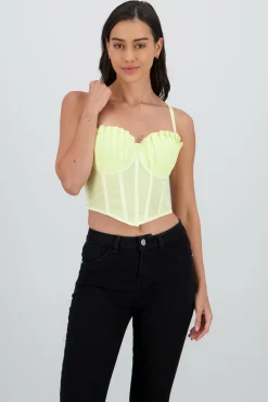 Corset varillas detalle plisado copas