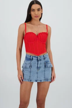 Corset varillas detalle plisado copas