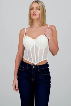 Corset varillas detalle plisado copas