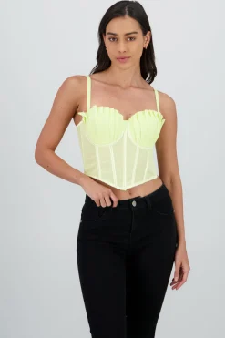 Corset varillas detalle plisado copas