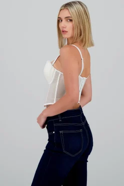 Corset varillas detalle plisado copas