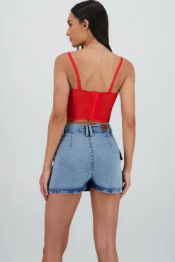 Corset varillas detalle plisado copas