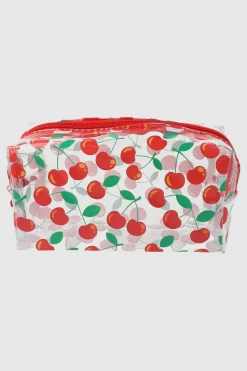 Cosmetiquera cerezas transparente