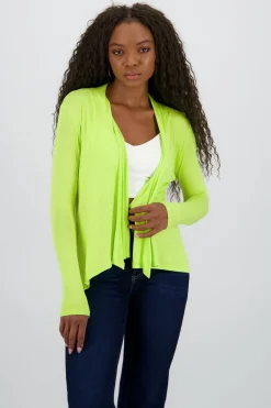 Cárdigan Corto Caída Cascada Manga Larga