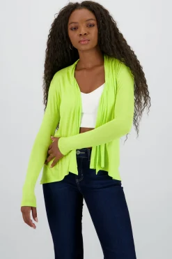 Cárdigan Corto Caída Cascada Manga Larga